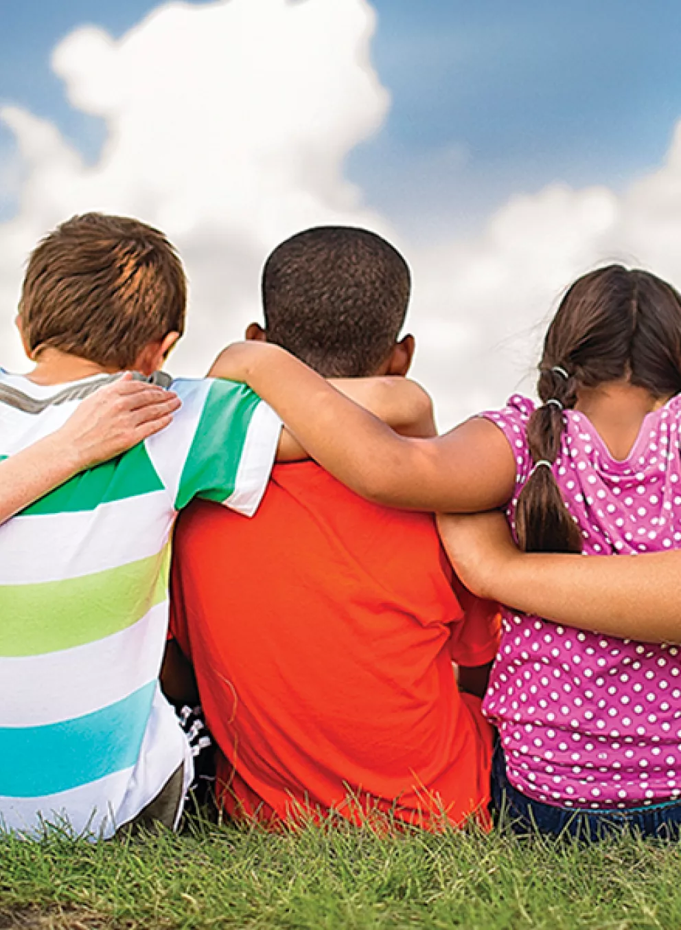 Kids hugging