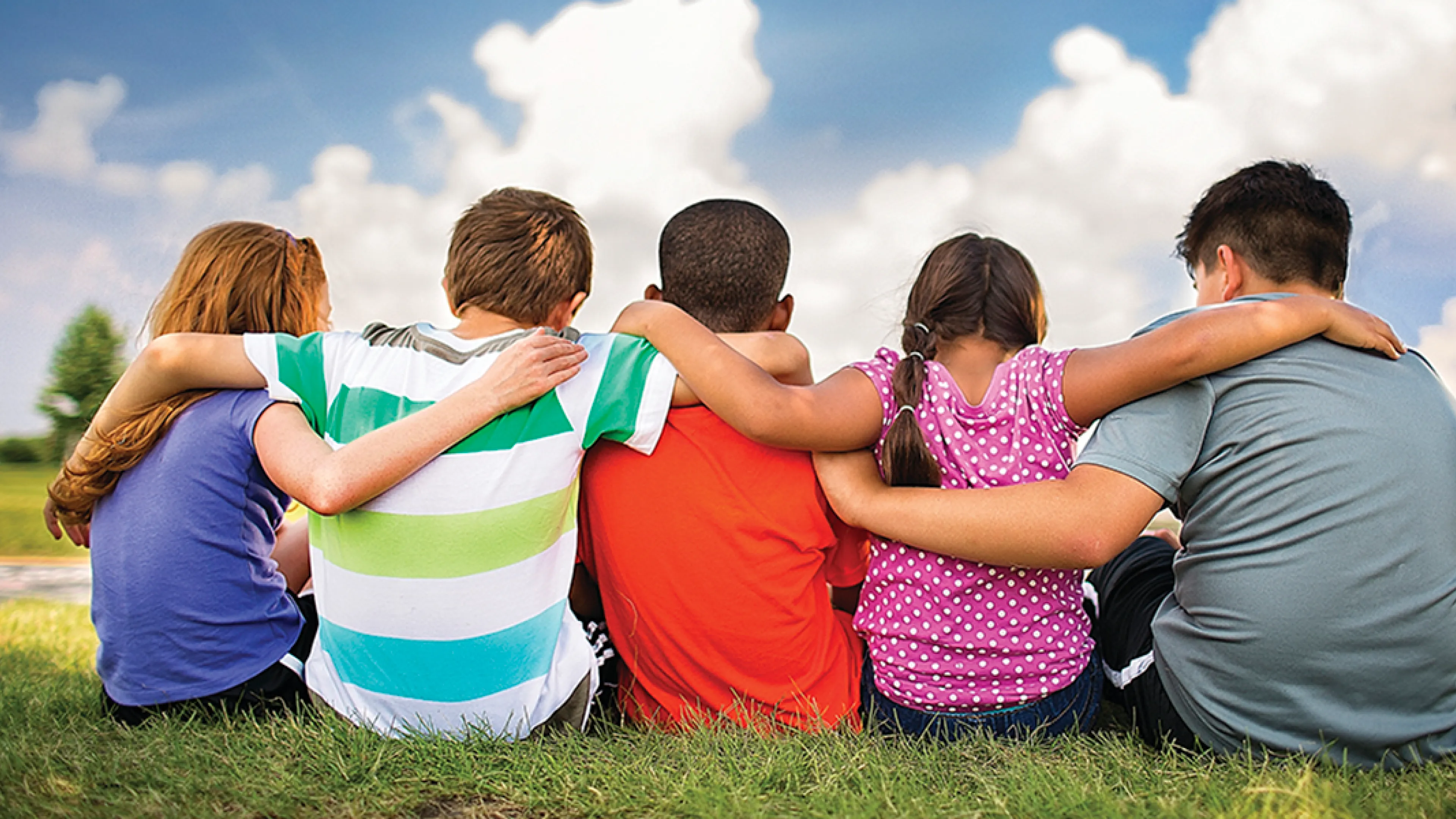 Kids hugging