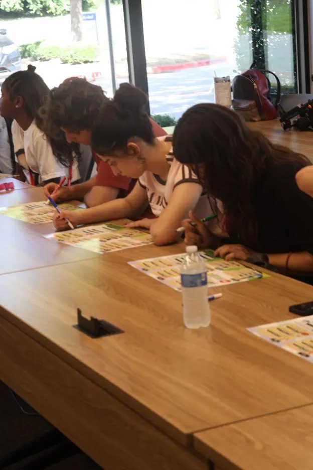 Teens working on activity during Financial Literacy Workshop