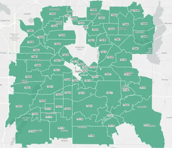 Dallas County Invest America Map