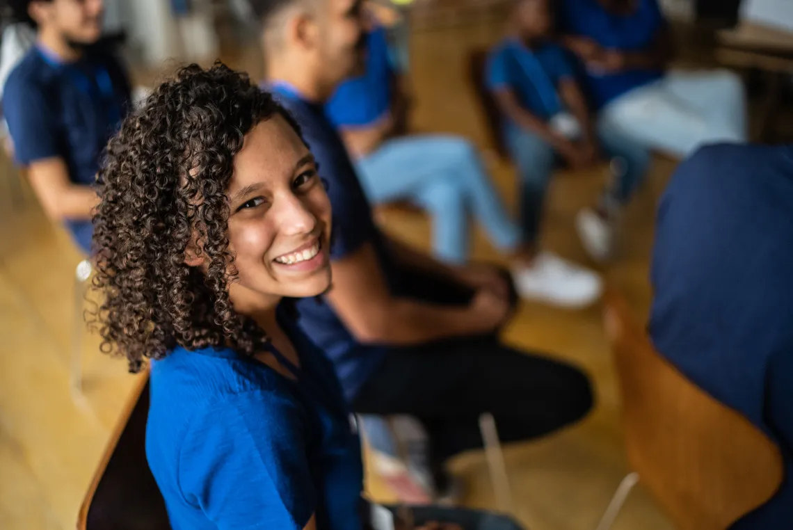 Teen posing during an activity