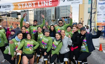 Group photo at start line for Turkey Trot