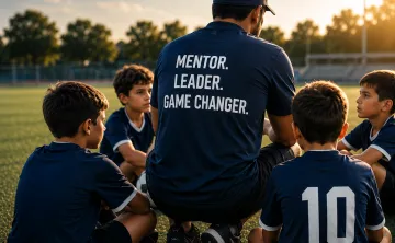 soccer coach with kids